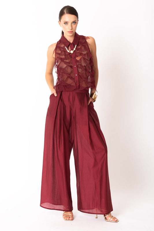 coordinato elegante seta e tulle