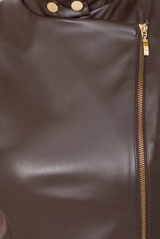 Abito ecopelle con zip No-nà