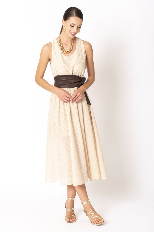 Abito lungo sangallo con fusciacca