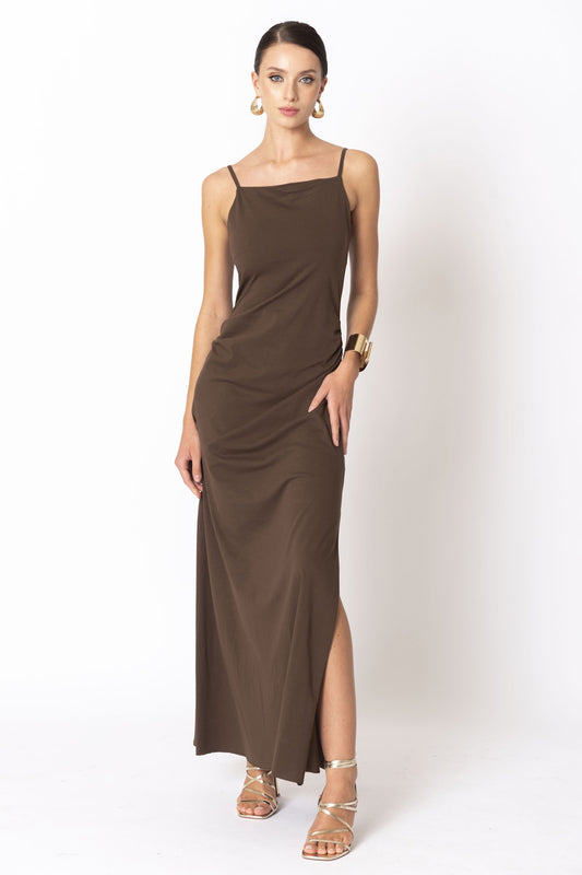 Abito lungo sottoveste scollo quadro  NO-nà