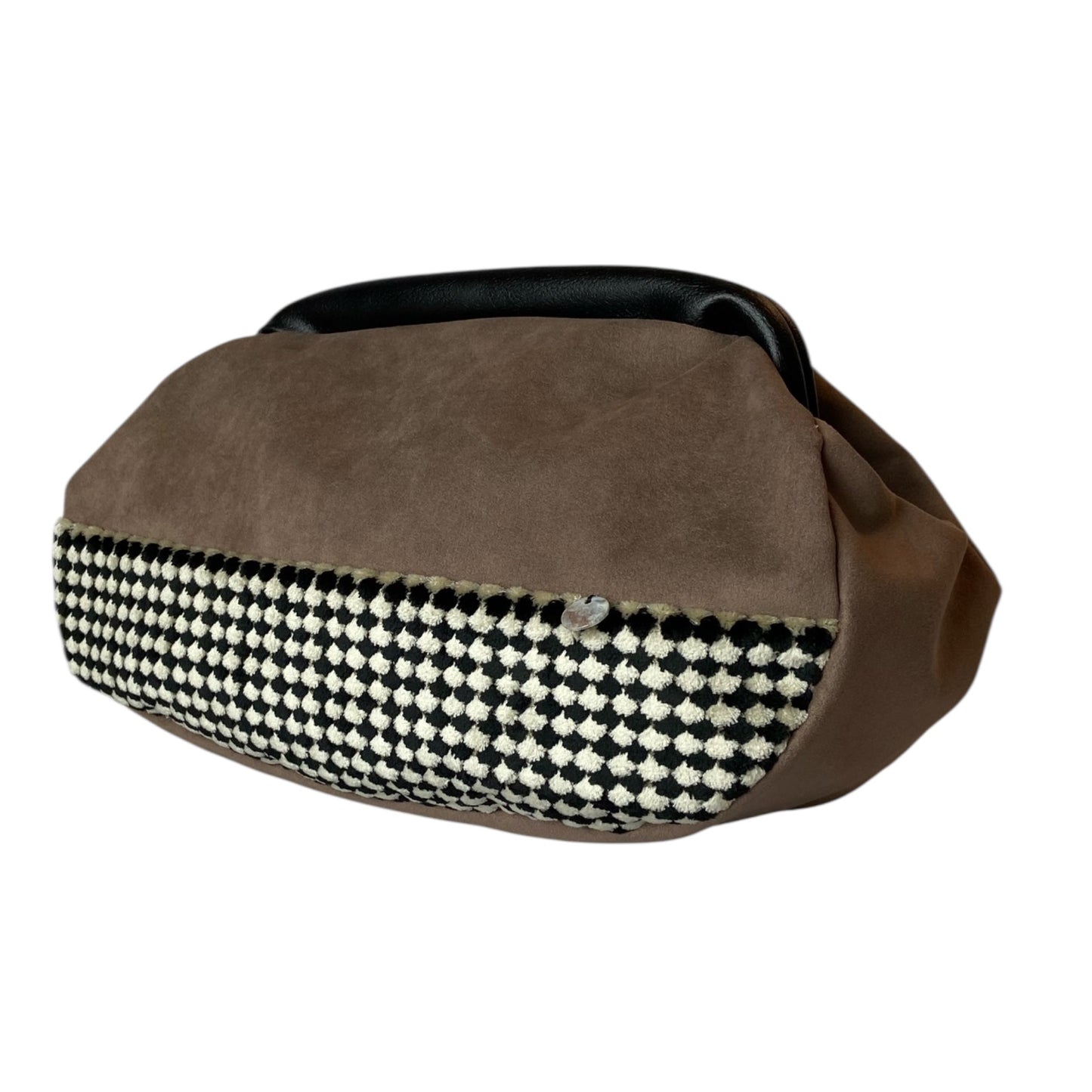 Fluffy Taupe Pied de Poule - Pouch donna