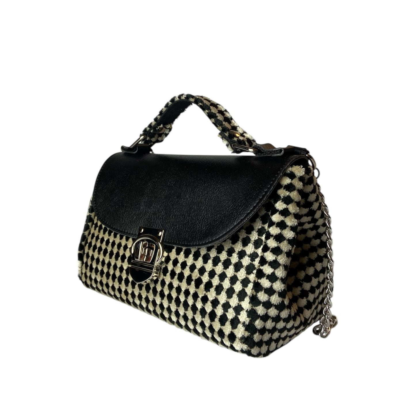 Mini Miura Pied de Poule & Nero - Borsa donna a mano e tracolla