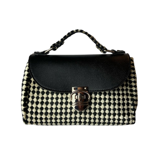 Mini Miura Pied de Poule & Nero - Borsa donna a mano e tracolla