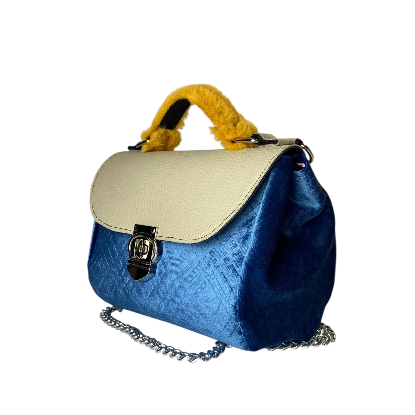 Mini Miura Blu & Panna - Borsa donna a mano e tracolla