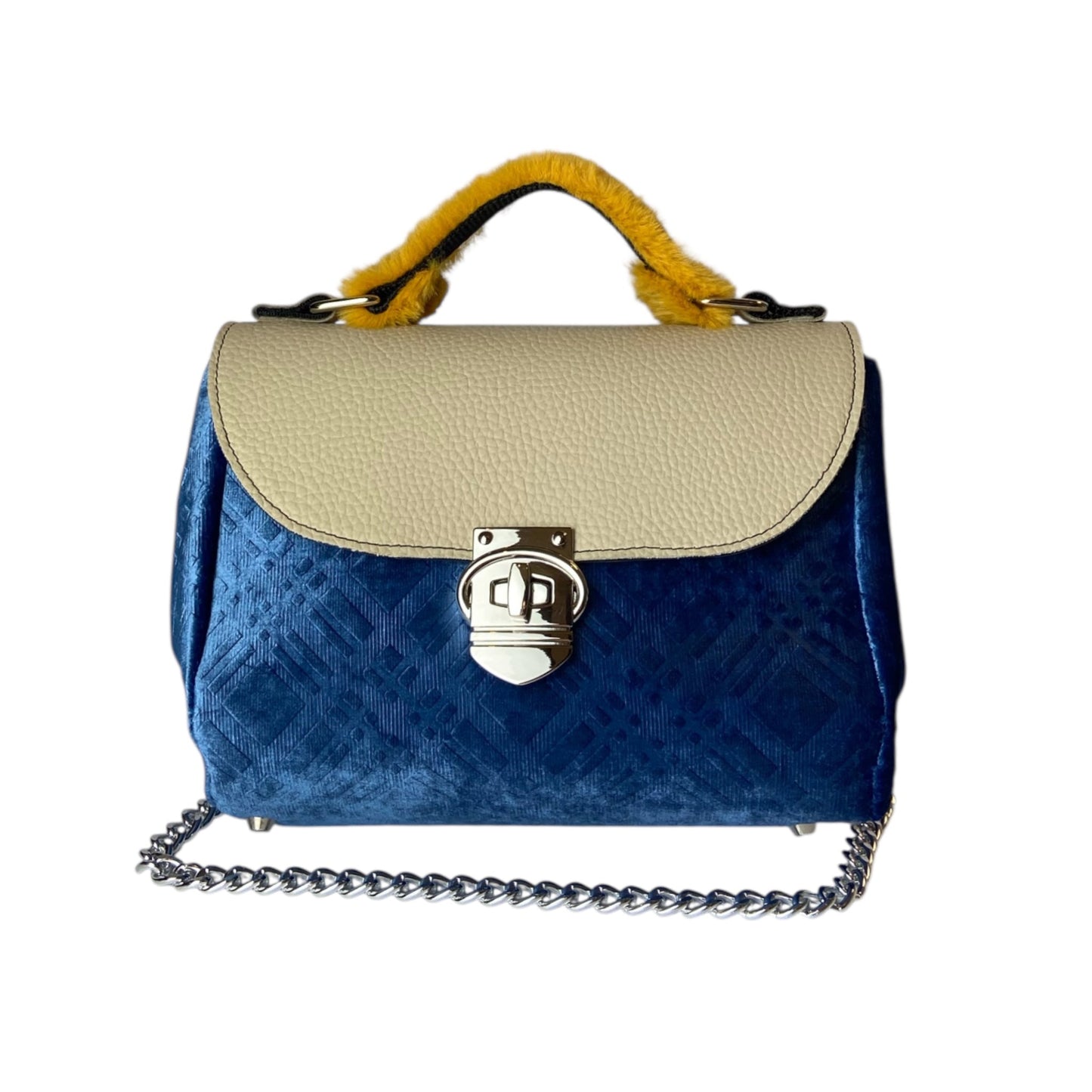 Mini Miura Blu & Panna - Borsa donna a mano e tracolla