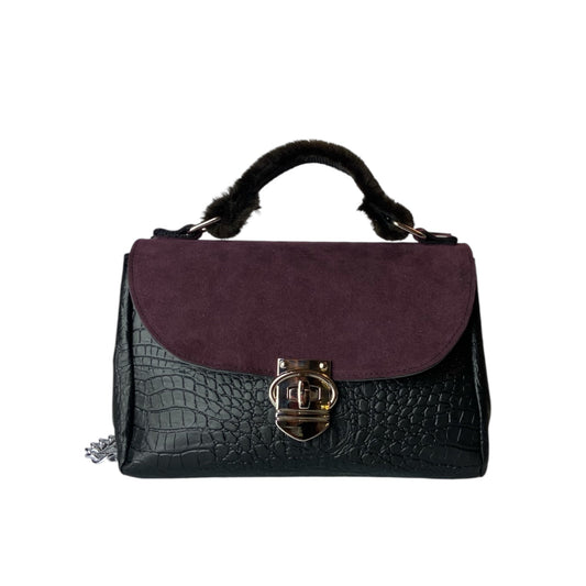 Mini Miura Nera & Prugna - Borsa donna a mano e tracolla
