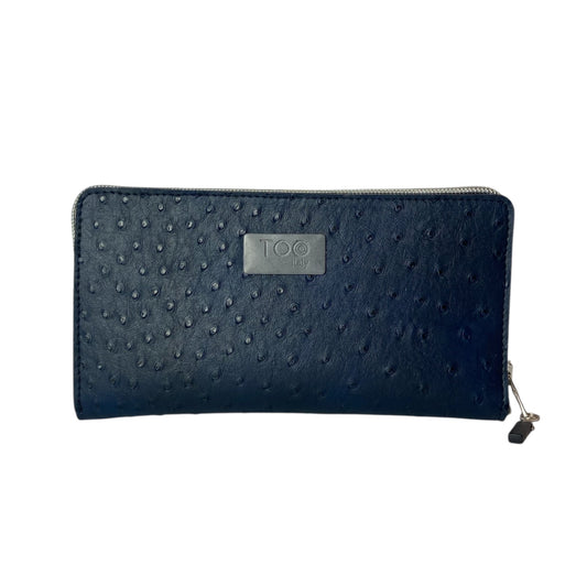Portafoglio Maxi Blu Struzzo - Portafoglio donna