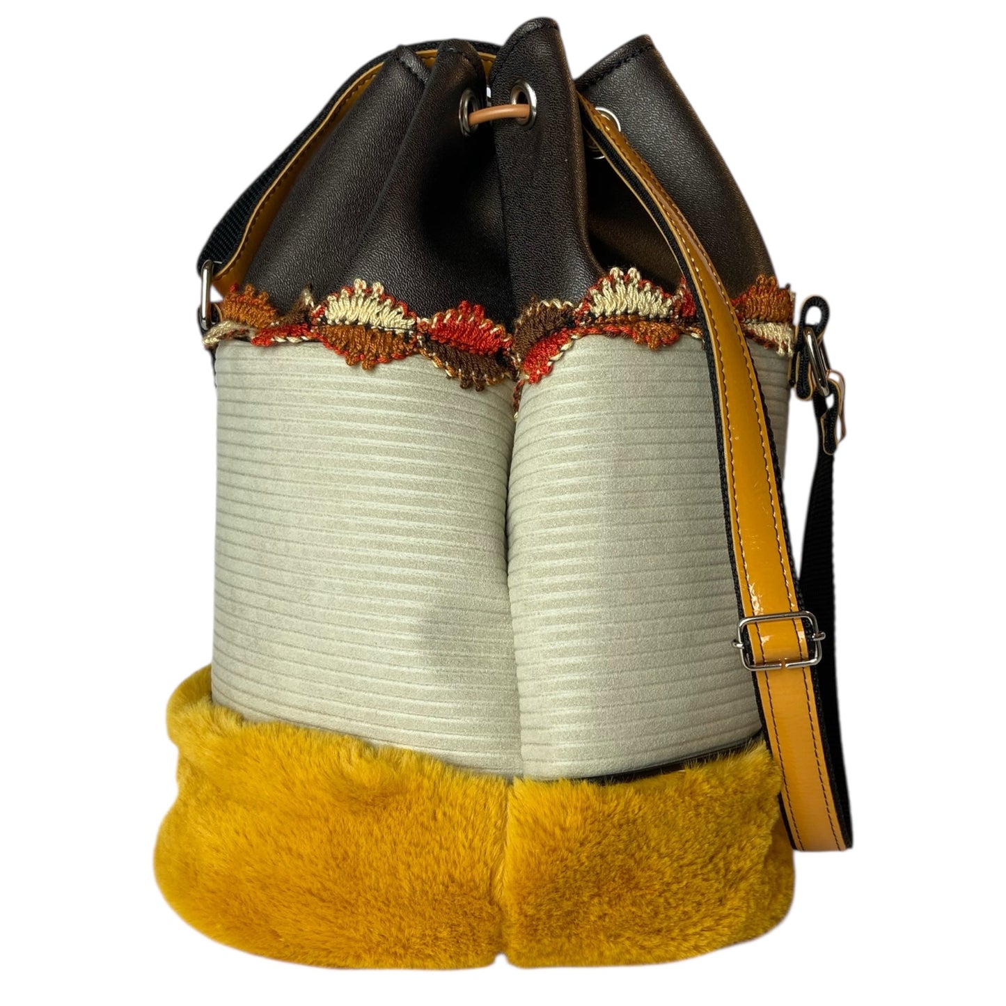 Secchiello Mustard Gold - Borsa donna a tracolla