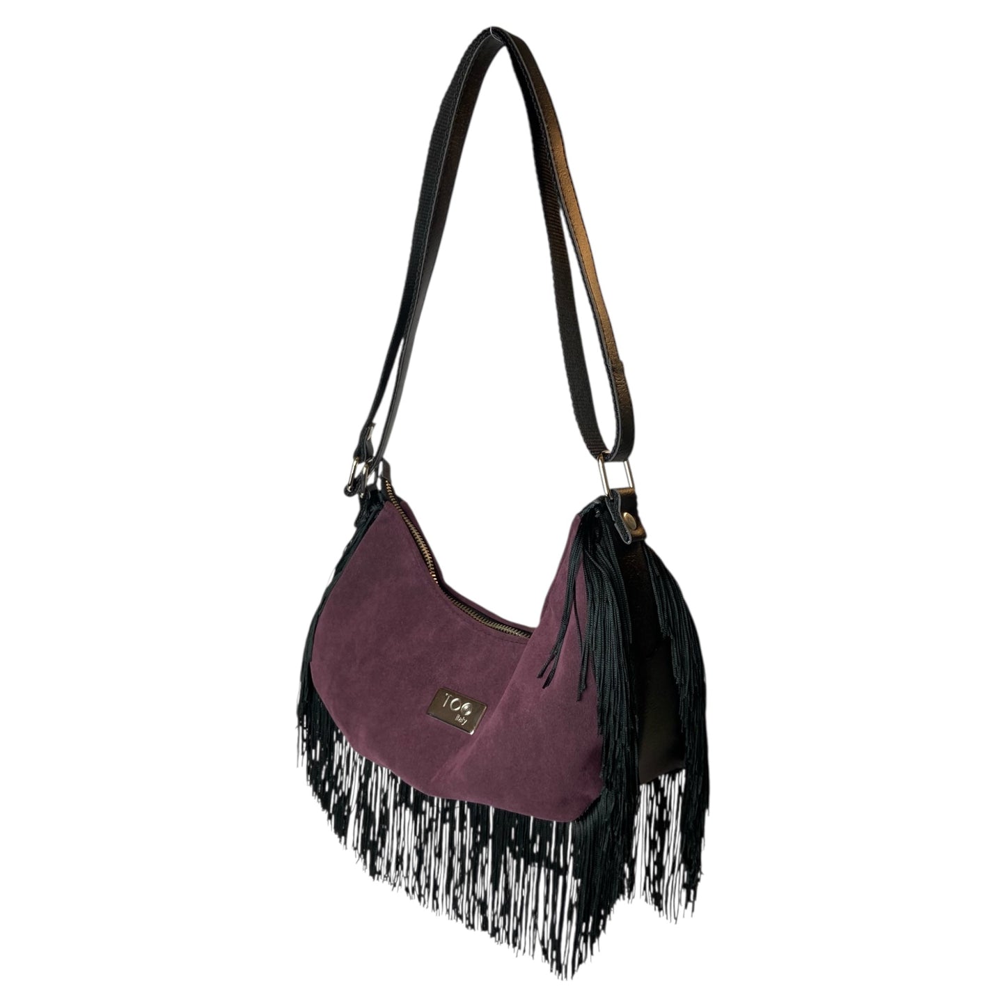 Vivienne Bordeaux Noir Frange - Borsa donna a spalla