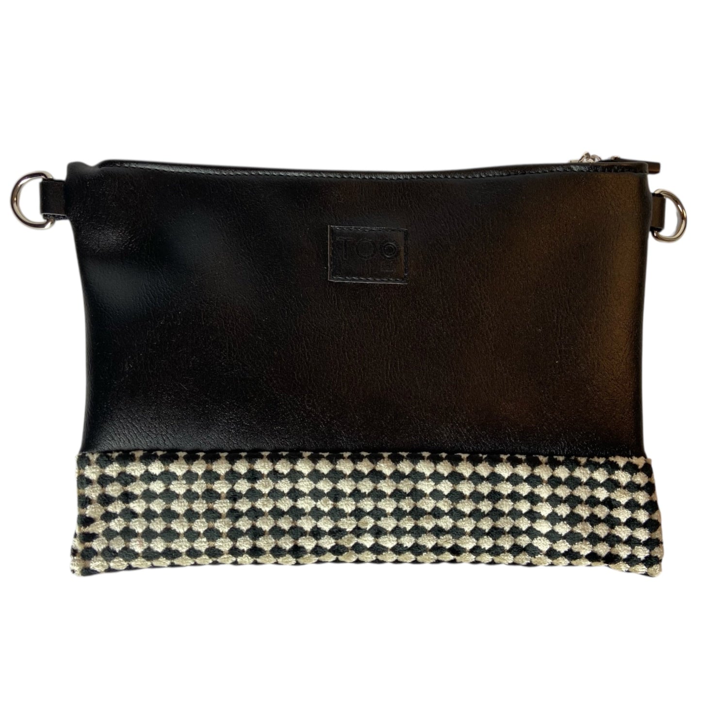 Tracollina Noir Pied de Poule - Pochette donna a mano e tracolla