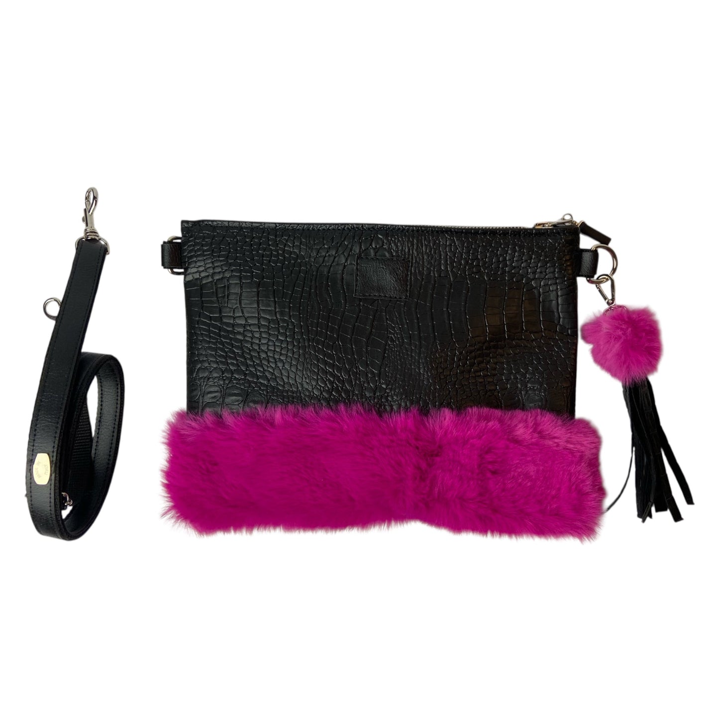 Tracollina Black & Fuxia - Pochette donna a mano e tracolla