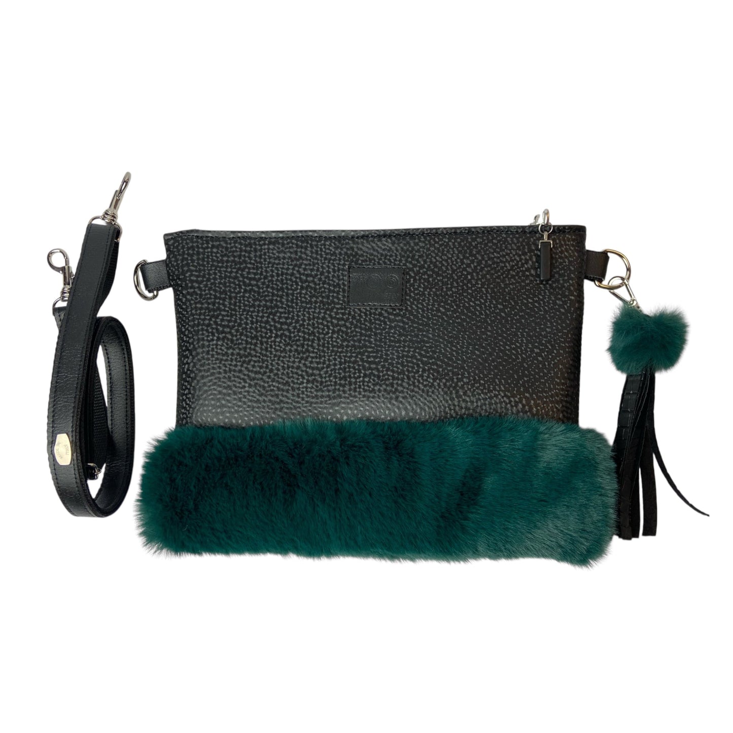 Tracollina Black & Verde Bosco - Pochette donna a mano e tracolla