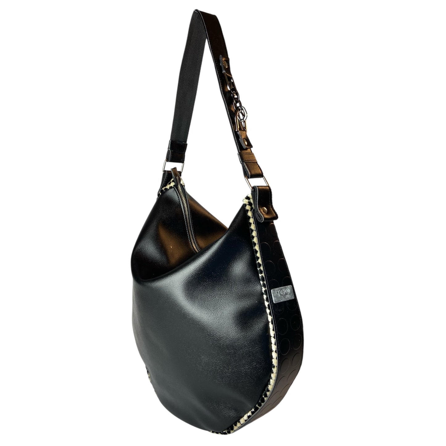 Hobo Trapezio Noir con Passamaneria - Borsa donna a spalla