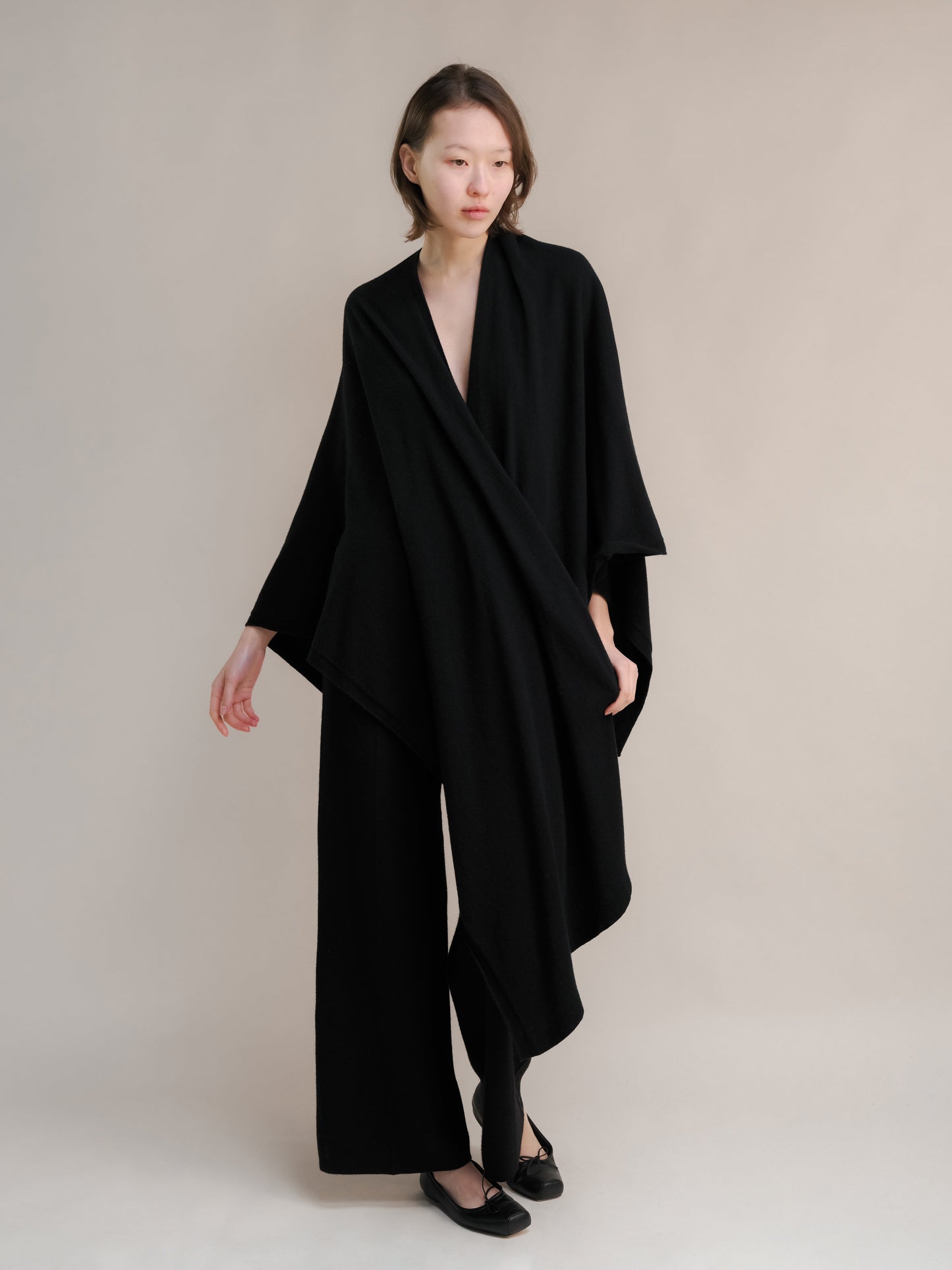 Cashmere Mix Maxi Cape