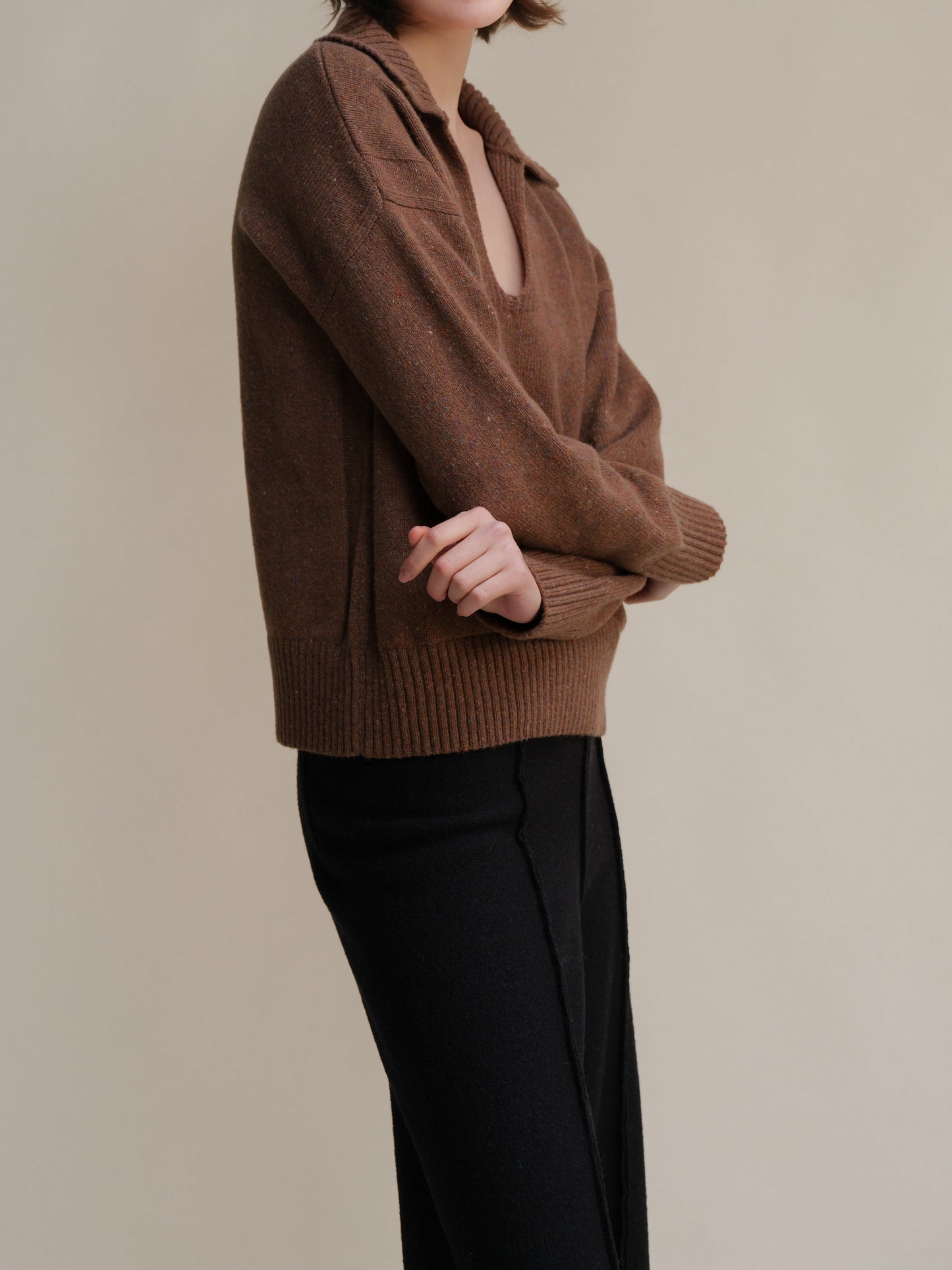 Tweed Oversized Polo with Pockets