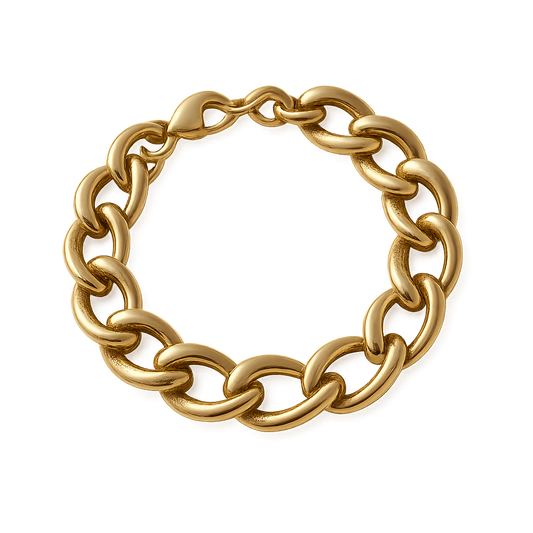 Bold Elegance Gold-Plated Chain Bracelet
