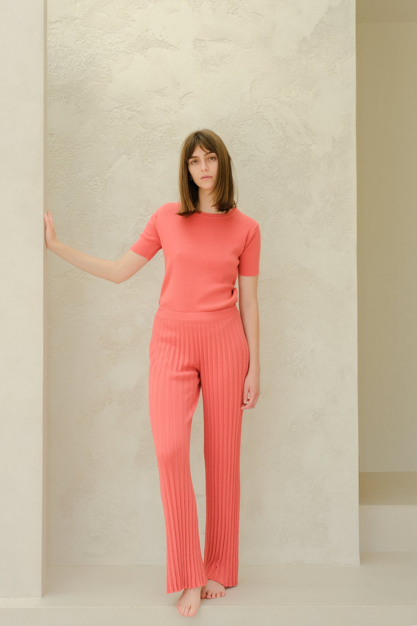 Fine Cotton Plissé Pants (3D-Knit)