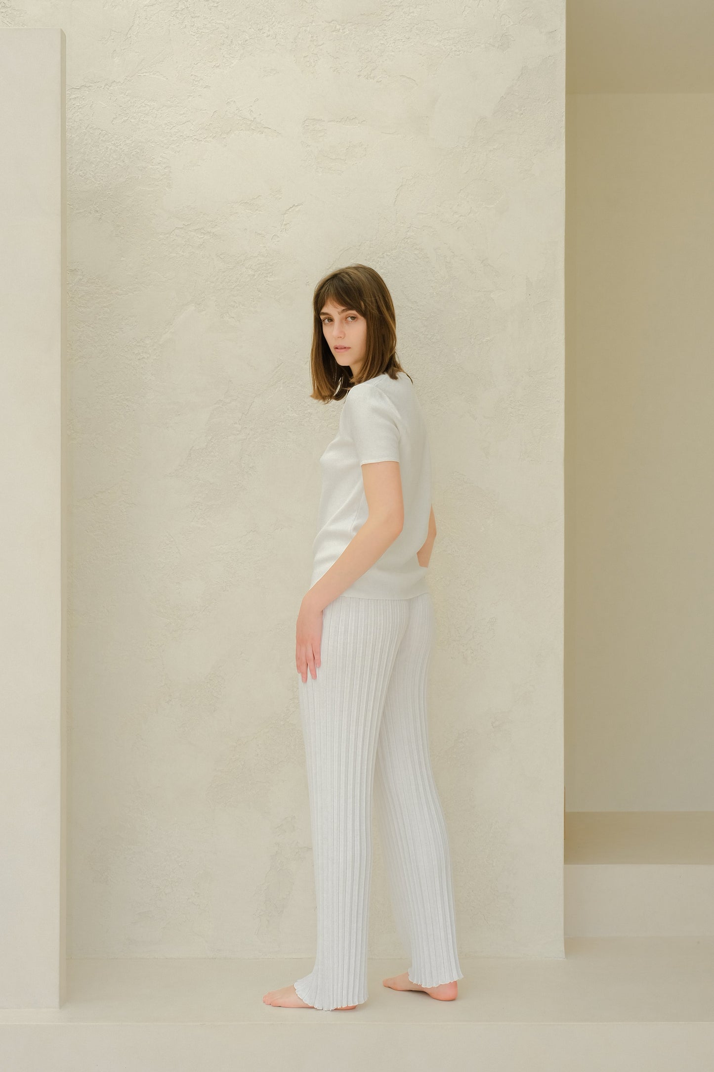 Fine Cotton Plissé Pants (3D-Knit)