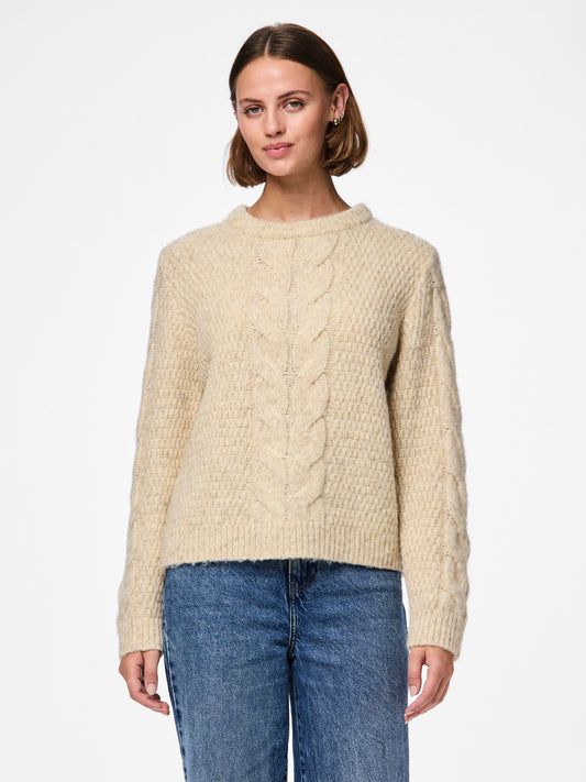 MAGLIONE CON TRECCE PIECES - Glamourabbigliamentodonna