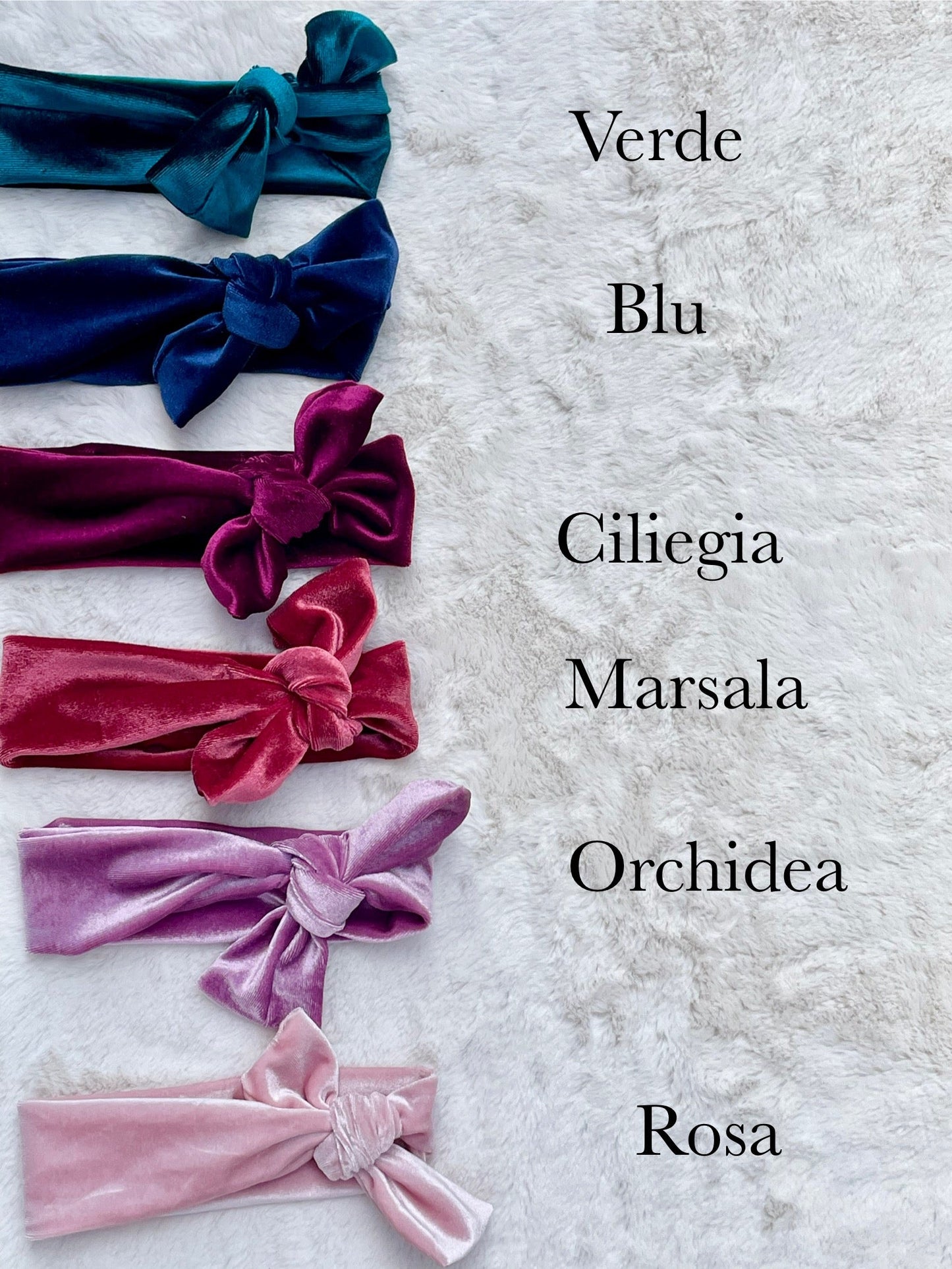 Turbantino in velluto baby con nome ricamato