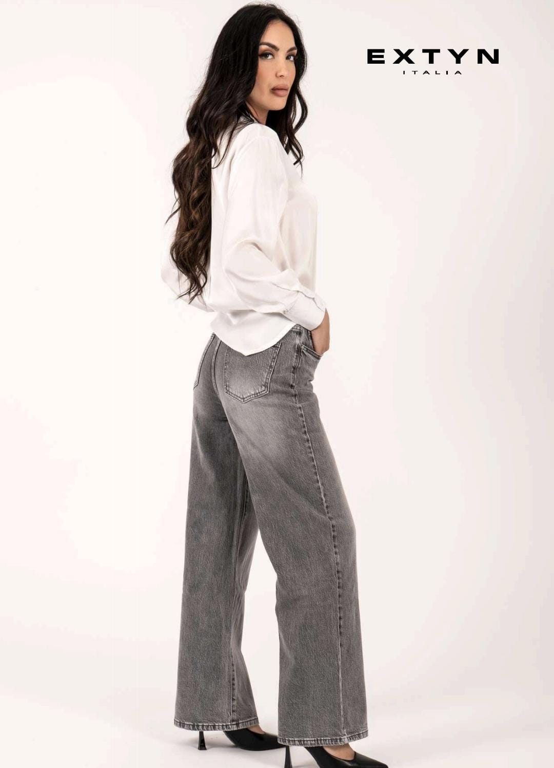 jeans palazzo grigio extyn