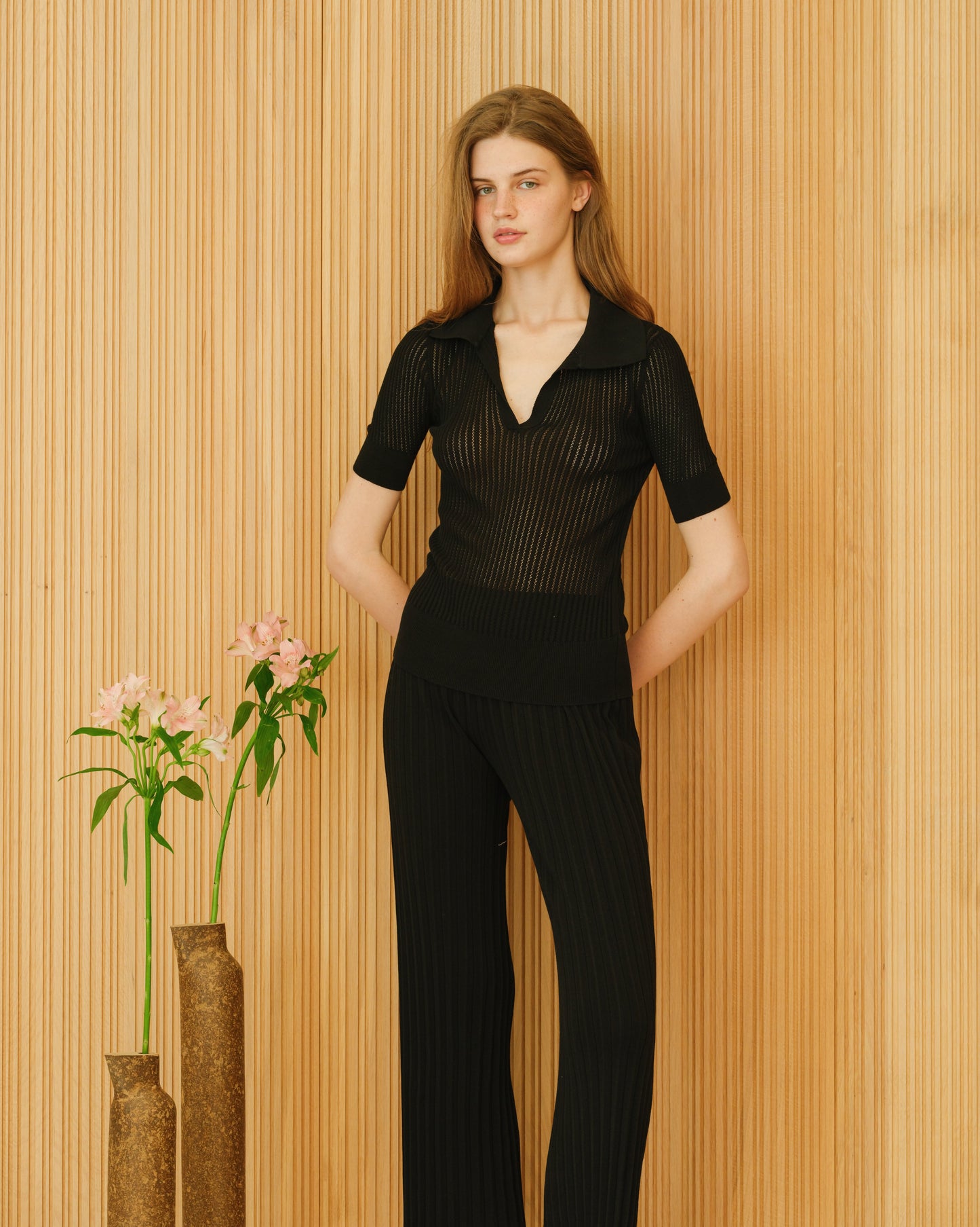 Fine Cotton Micro Pointelle Polo