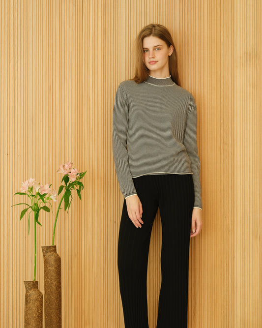 Pima Cotton Striped Crewneck