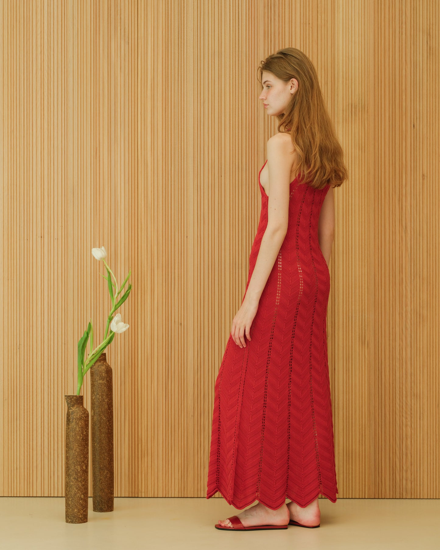 Fine Cotton Dress with Zig Zag Crochet