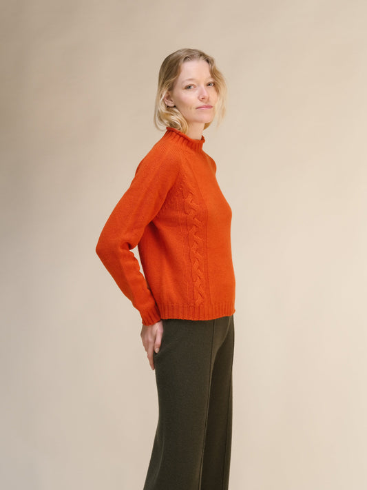 Cashmere Mix Cable "Ricciolo" Sweater (3D-Knit)