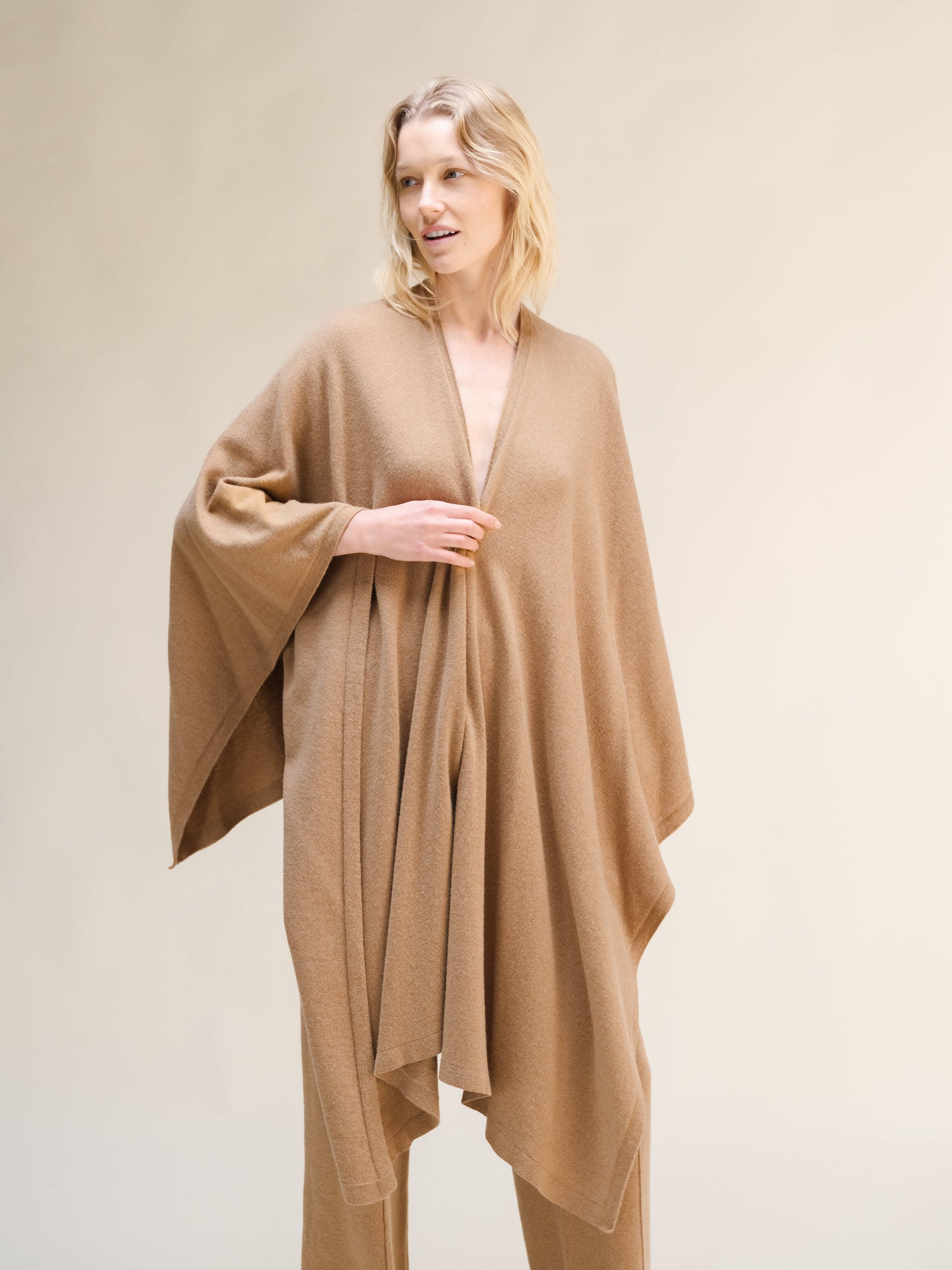 Cashmere Mix Maxi Cape