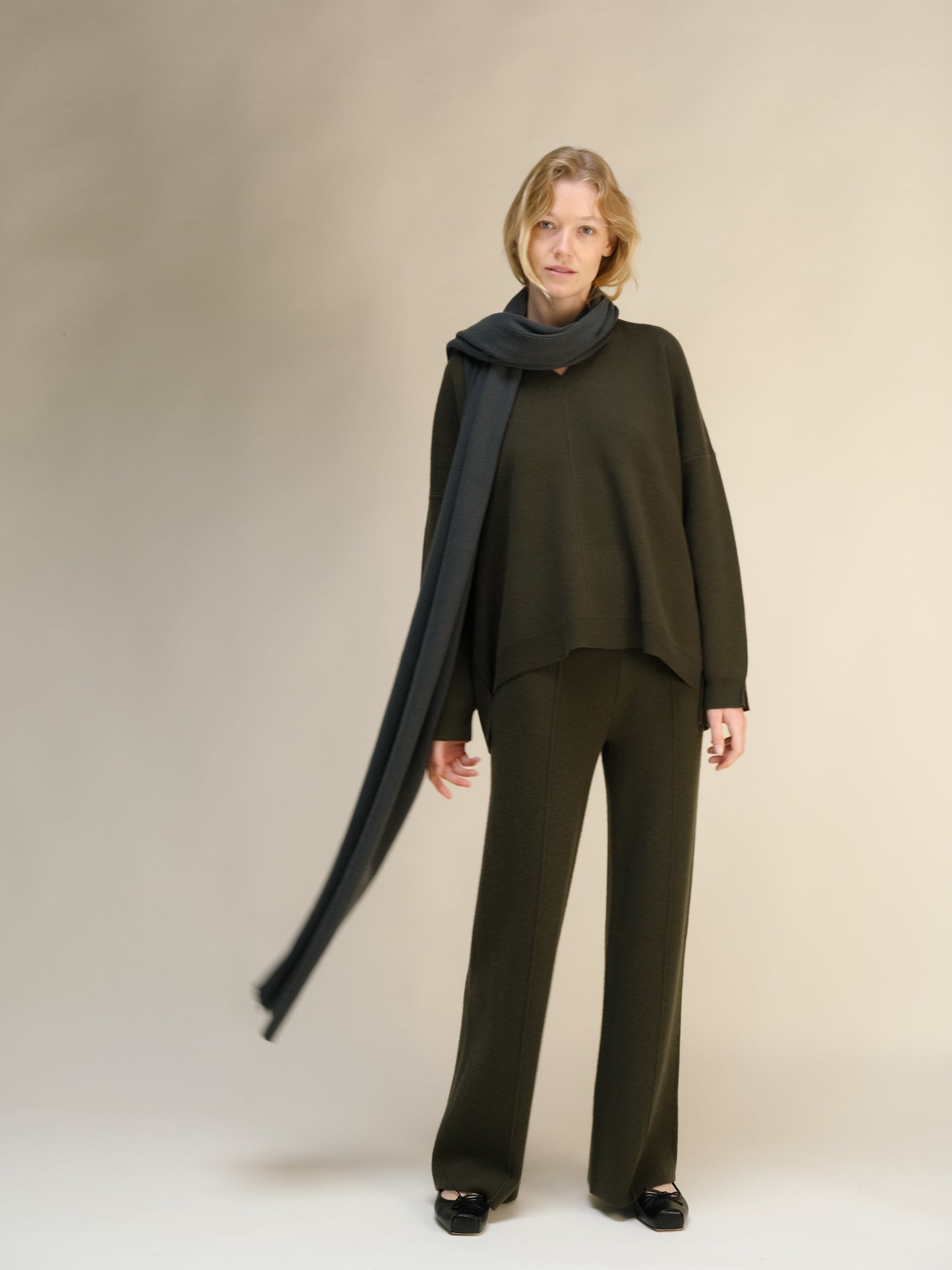 Pure Cashmere Maxi Ribbed Scarf
