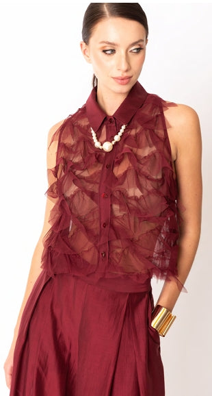 coordinato elegante seta e tulle - Glamourabbigliamentodonna