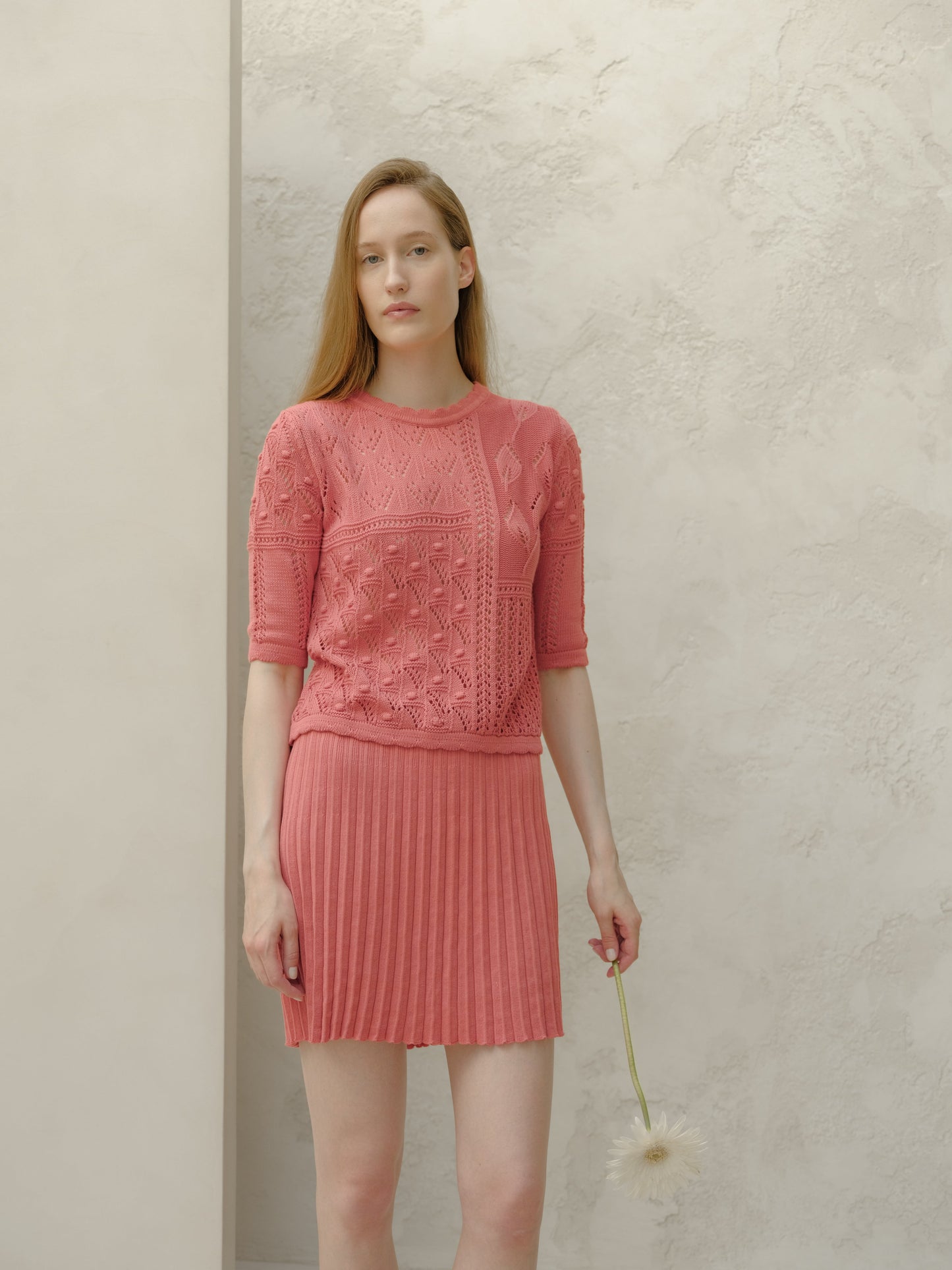 Fine Cotton Plissé Mini Skirt (3D-Knit)