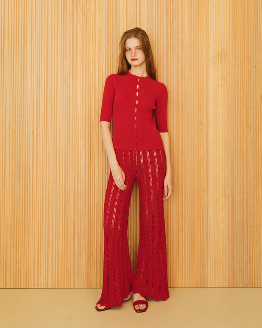 Fine Cotton Ribbed Cardigan