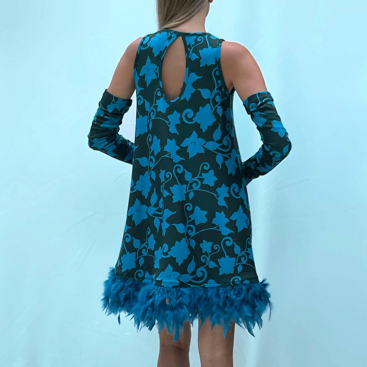 Abito Fiori Piume B.