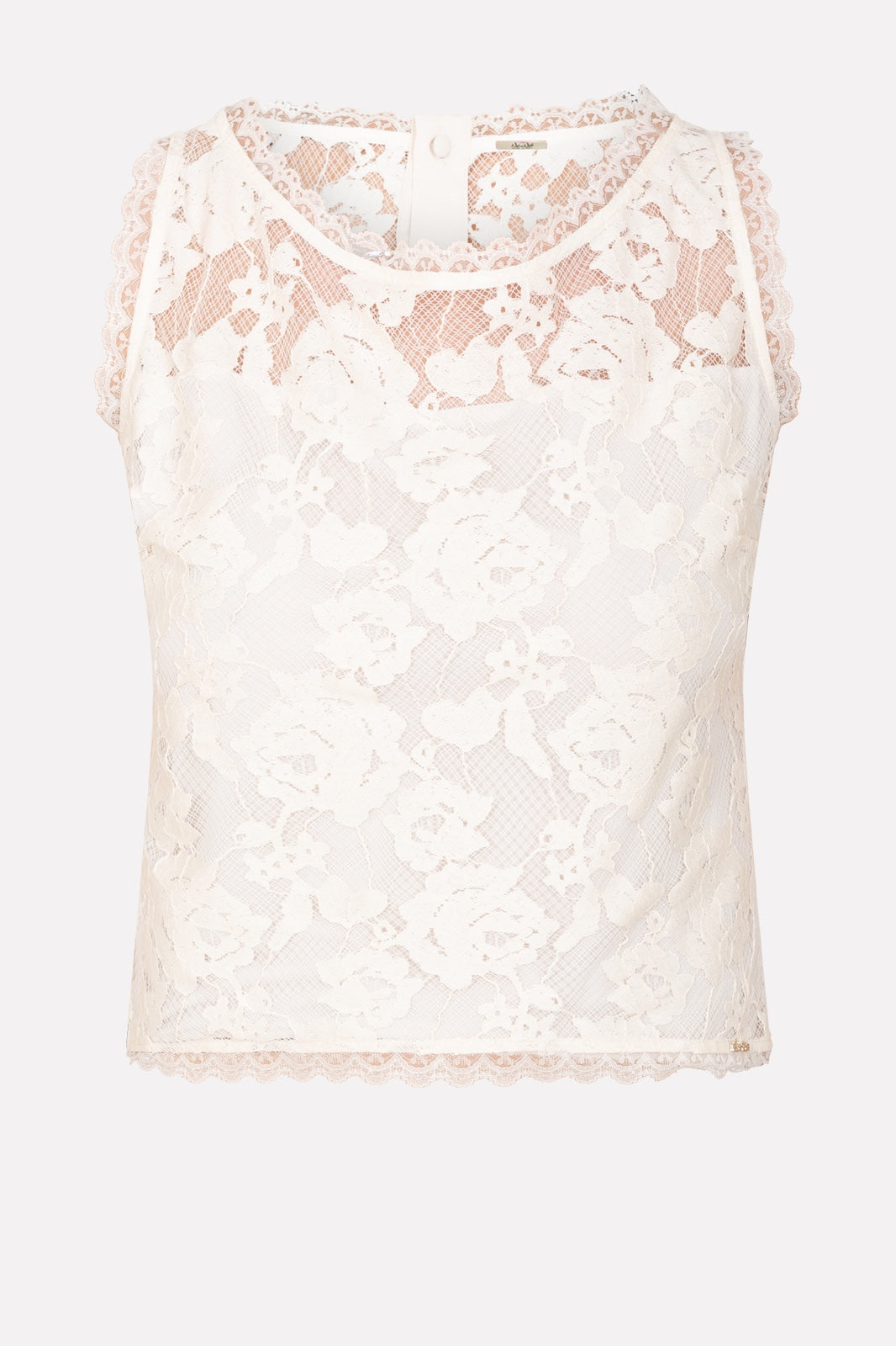 Top bustino pizzo bottoni schiena