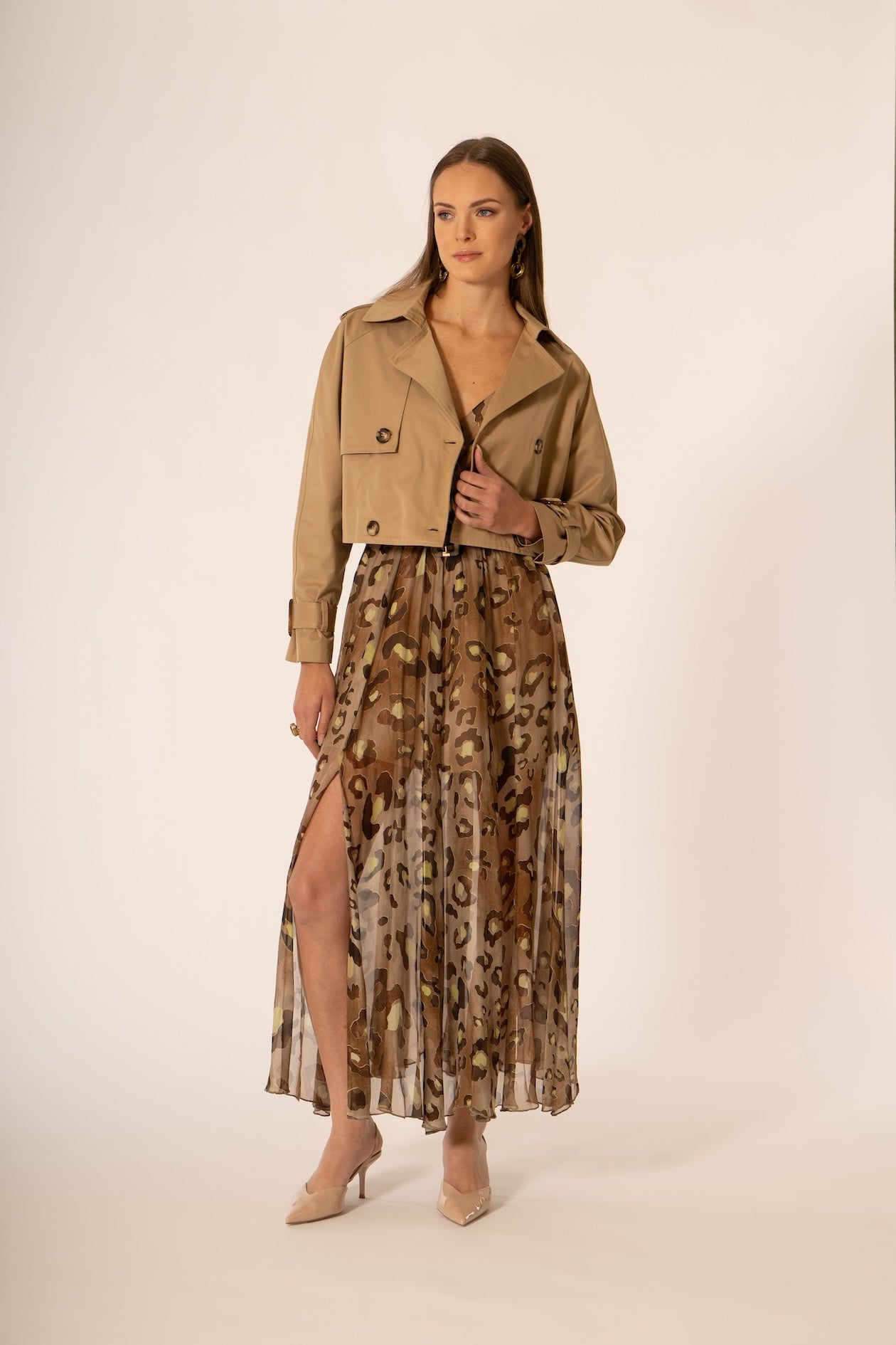 Abito animalier con cintura NO-Nà