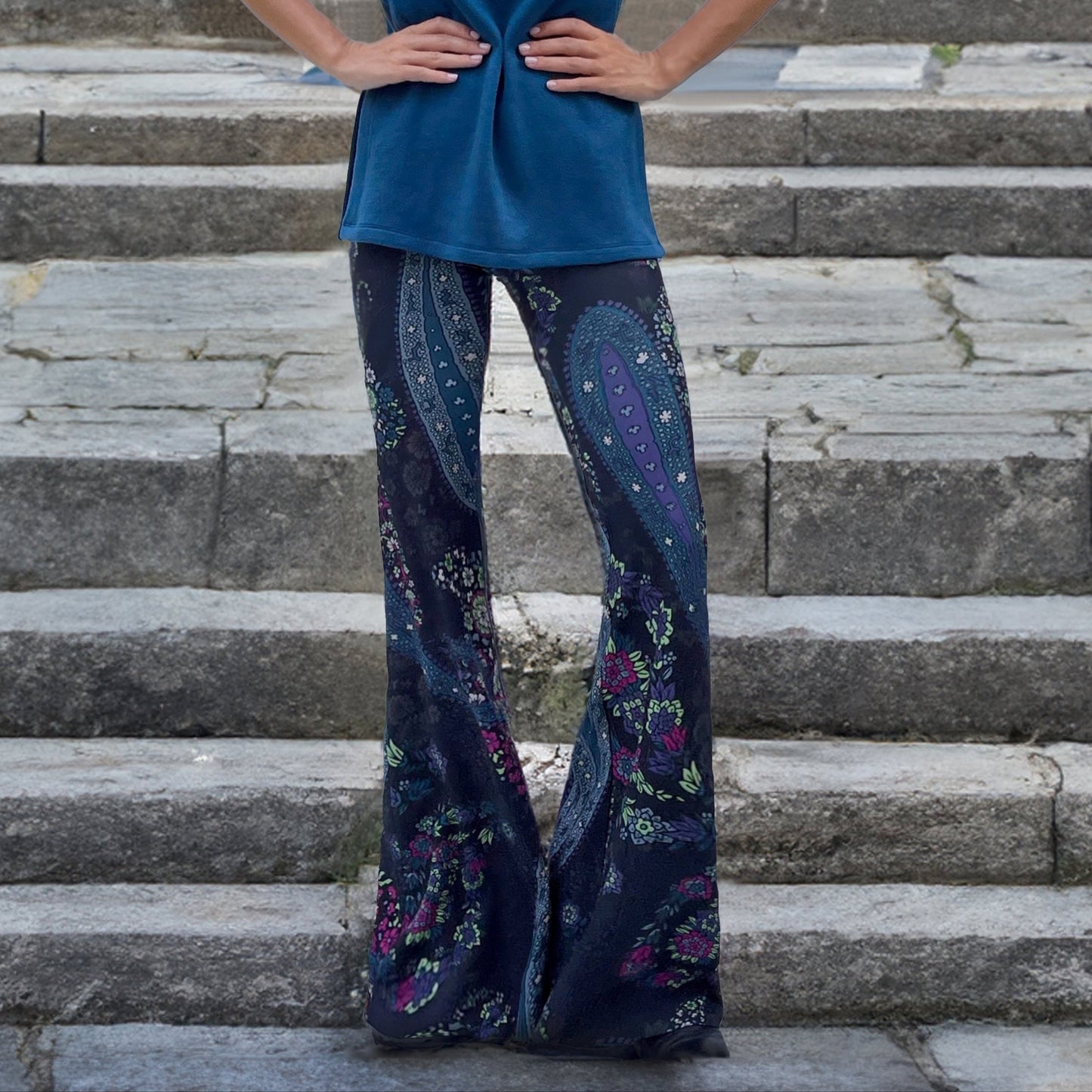 Panta Zampa Cachemire Pavone - Glamourabbigliamentodonna