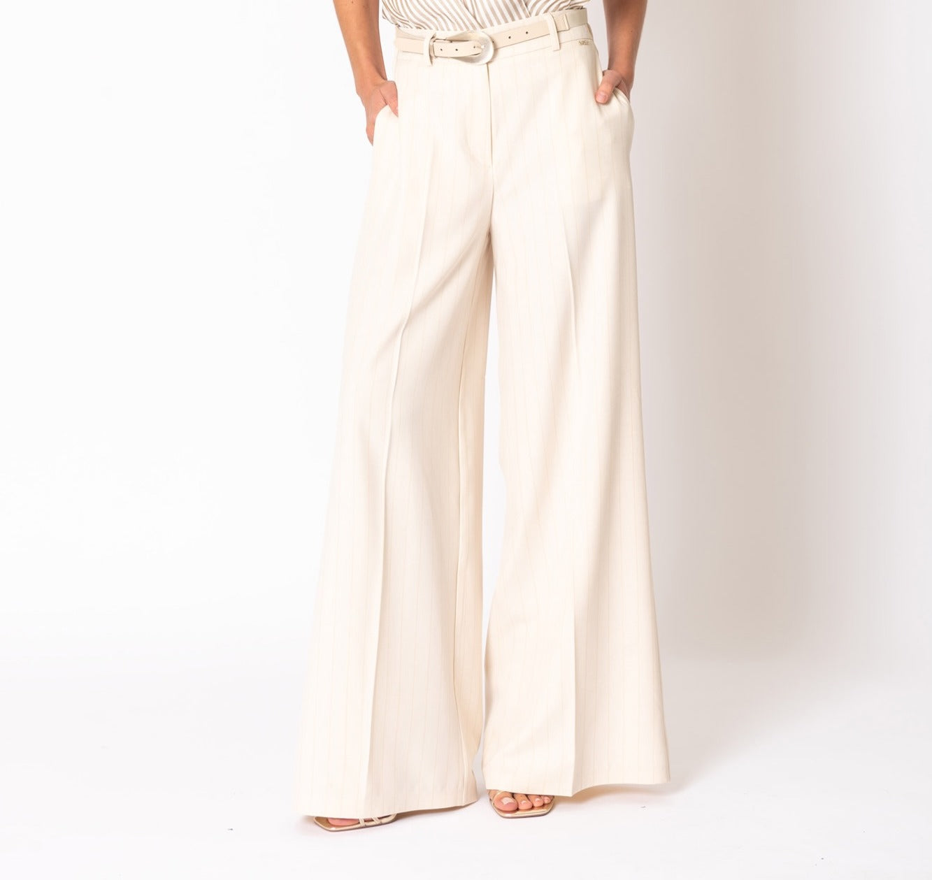 PANTALONE ampio gessato