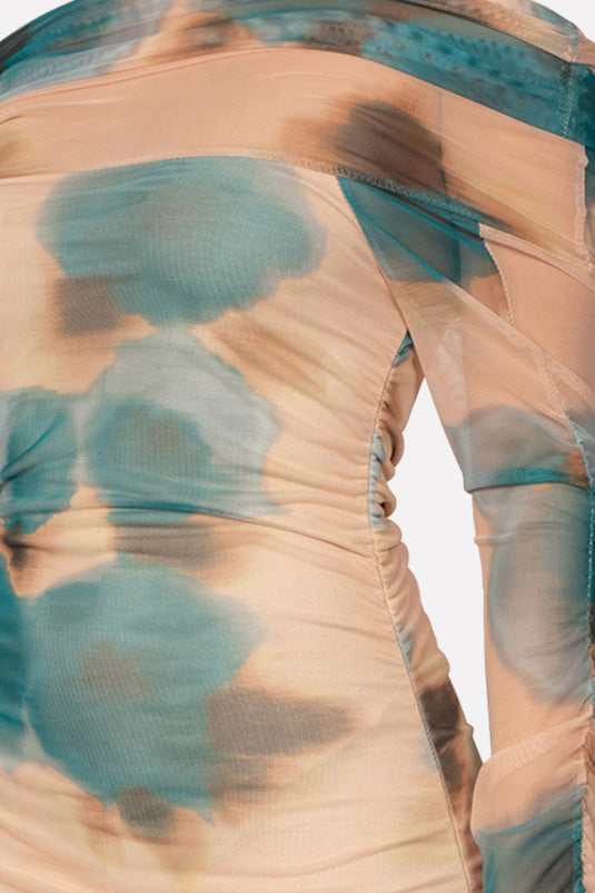 abito tulle fantasia fiori No-nà