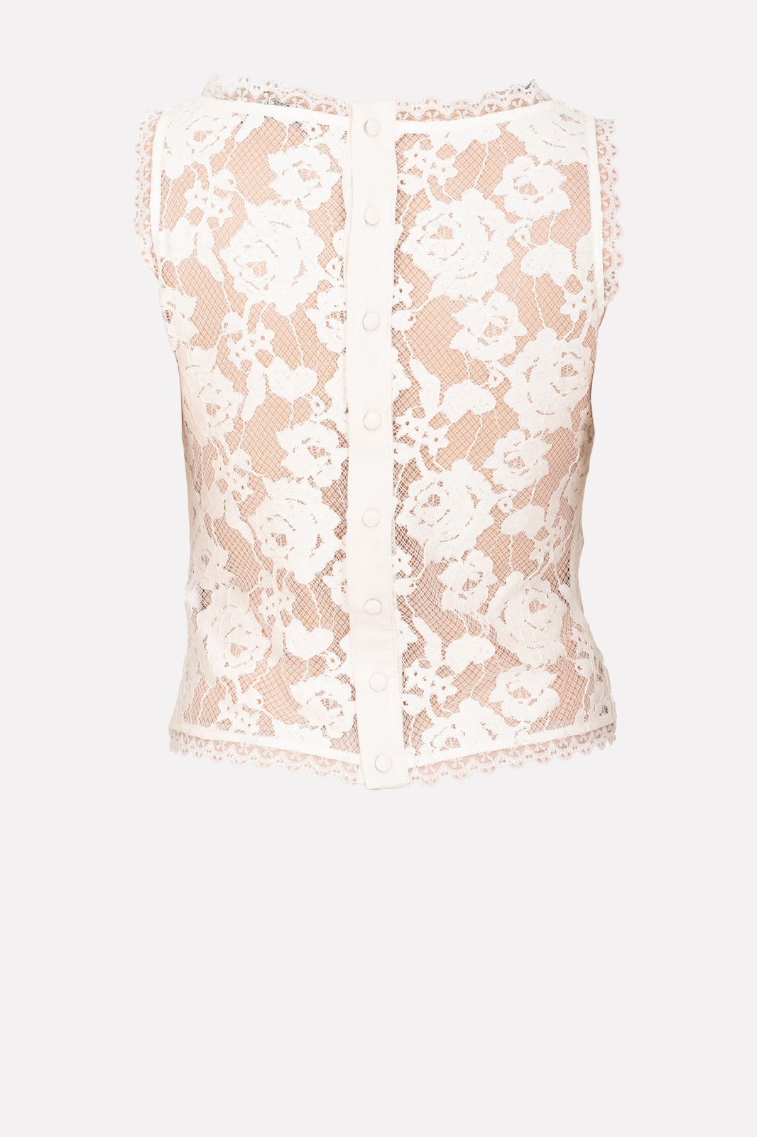 Top bustino pizzo bottoni schiena