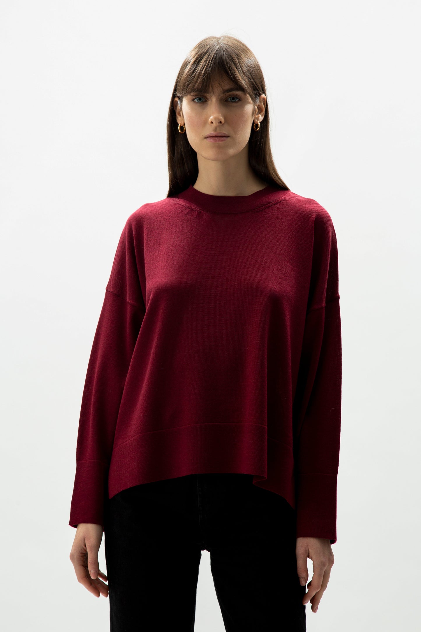 Extra Fine Merino Wool Oversized Crewneck Sweater 