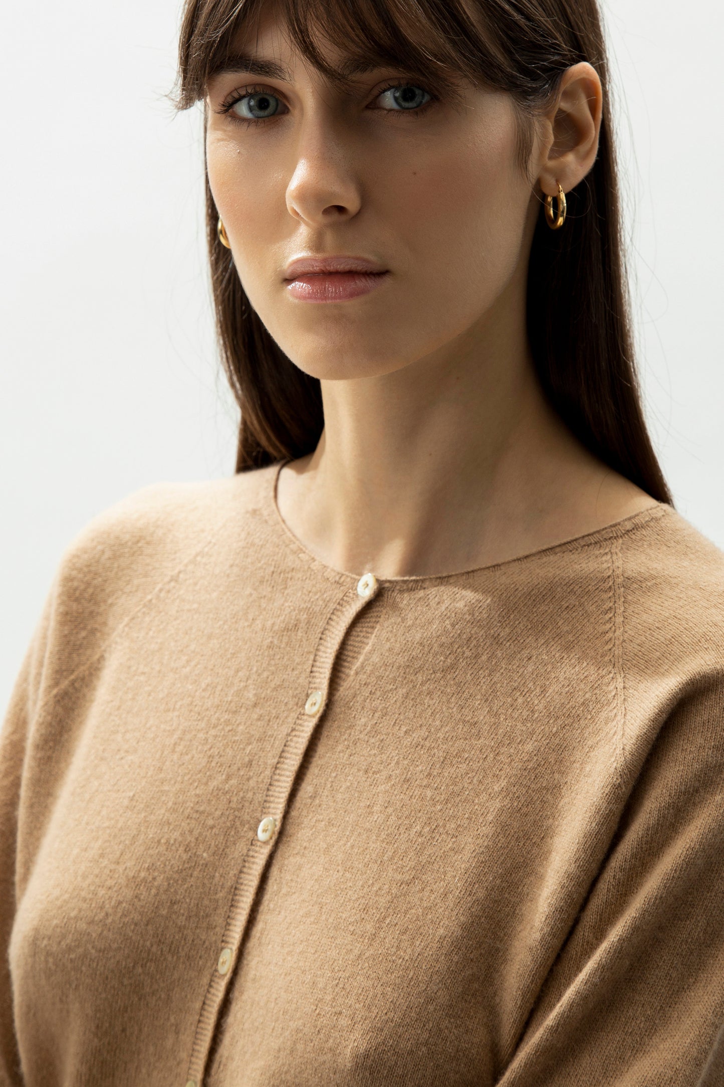 Cashmere Mix Cropped Cardigan (3D-Knit)