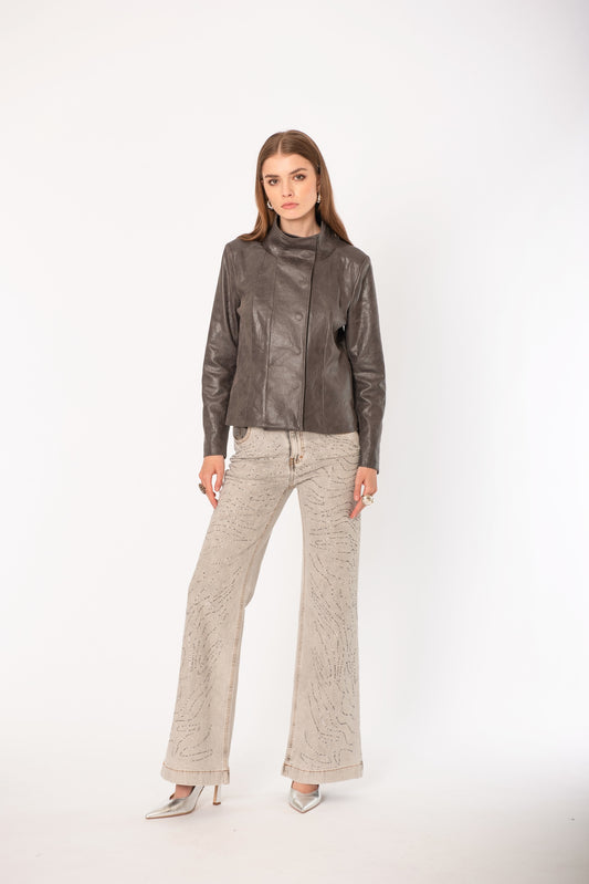 Denim con applicazione strass