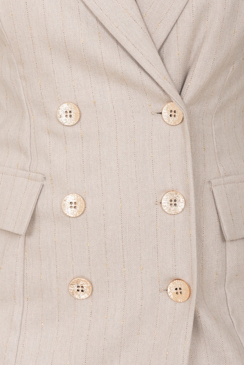 Abito doppiopetto gessato con filo lurex