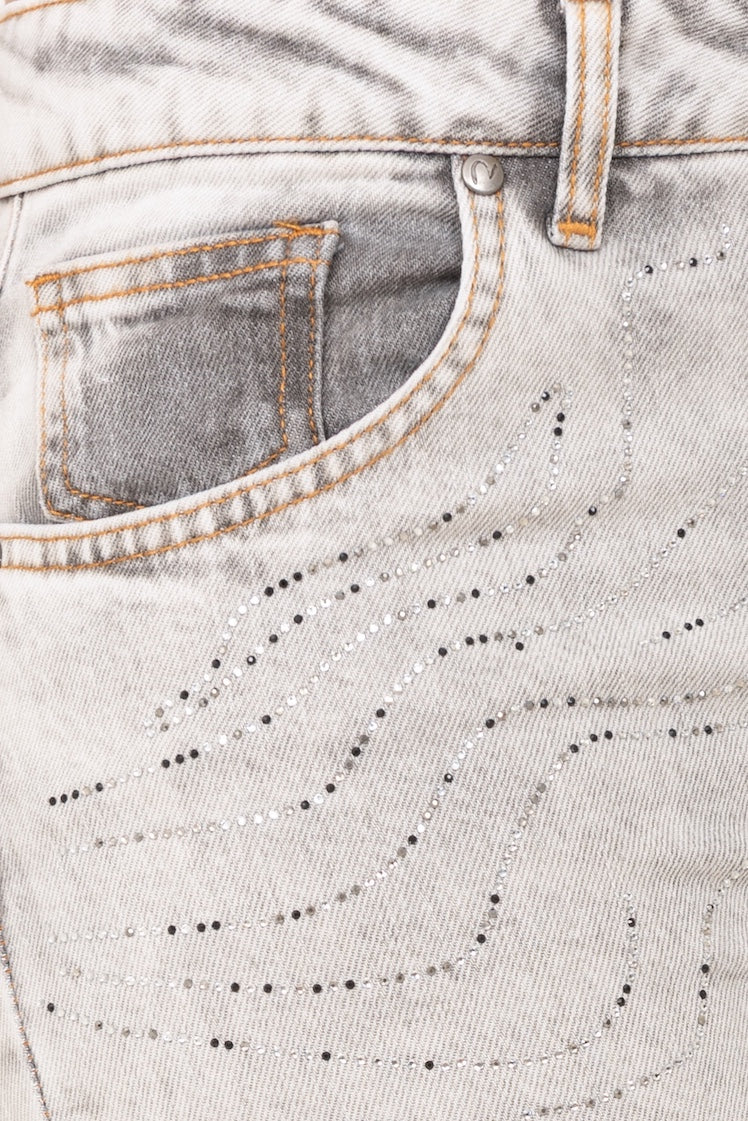 Denim con applicazione strass