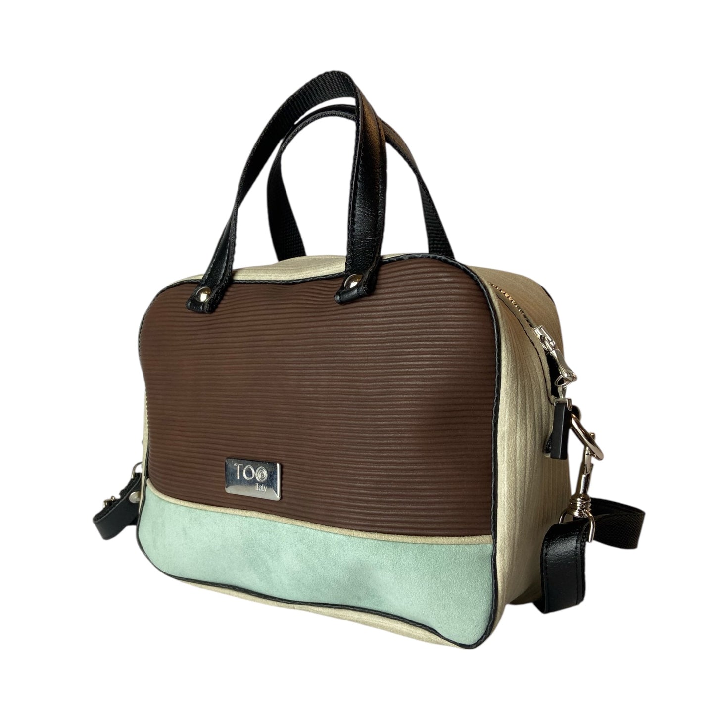 Camera Bag Rigato & Mint - Borsa donna a mano e tracolla