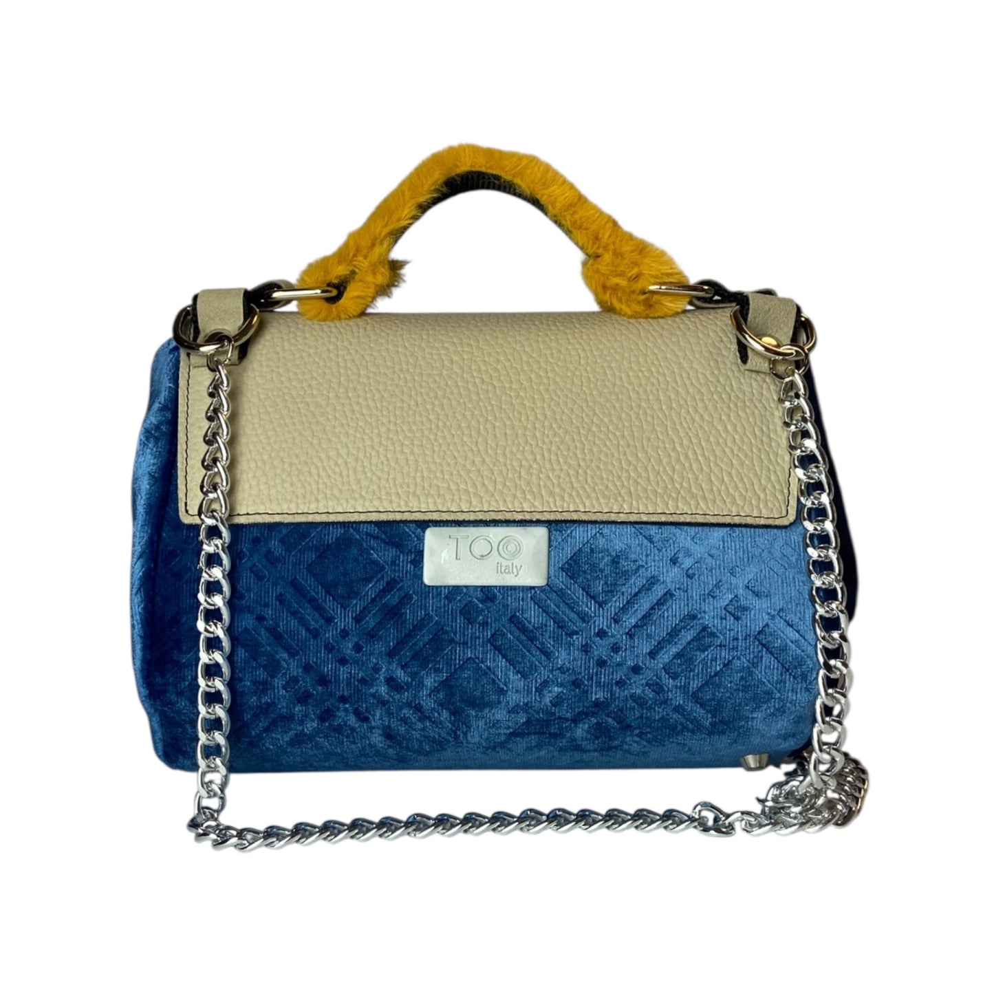 Mini Miura Blu & Panna - Borsa donna a mano e tracolla