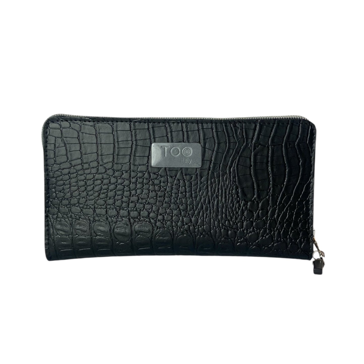 Portafoglio Maxi Nero Coccodrillo - Portafoglio donna