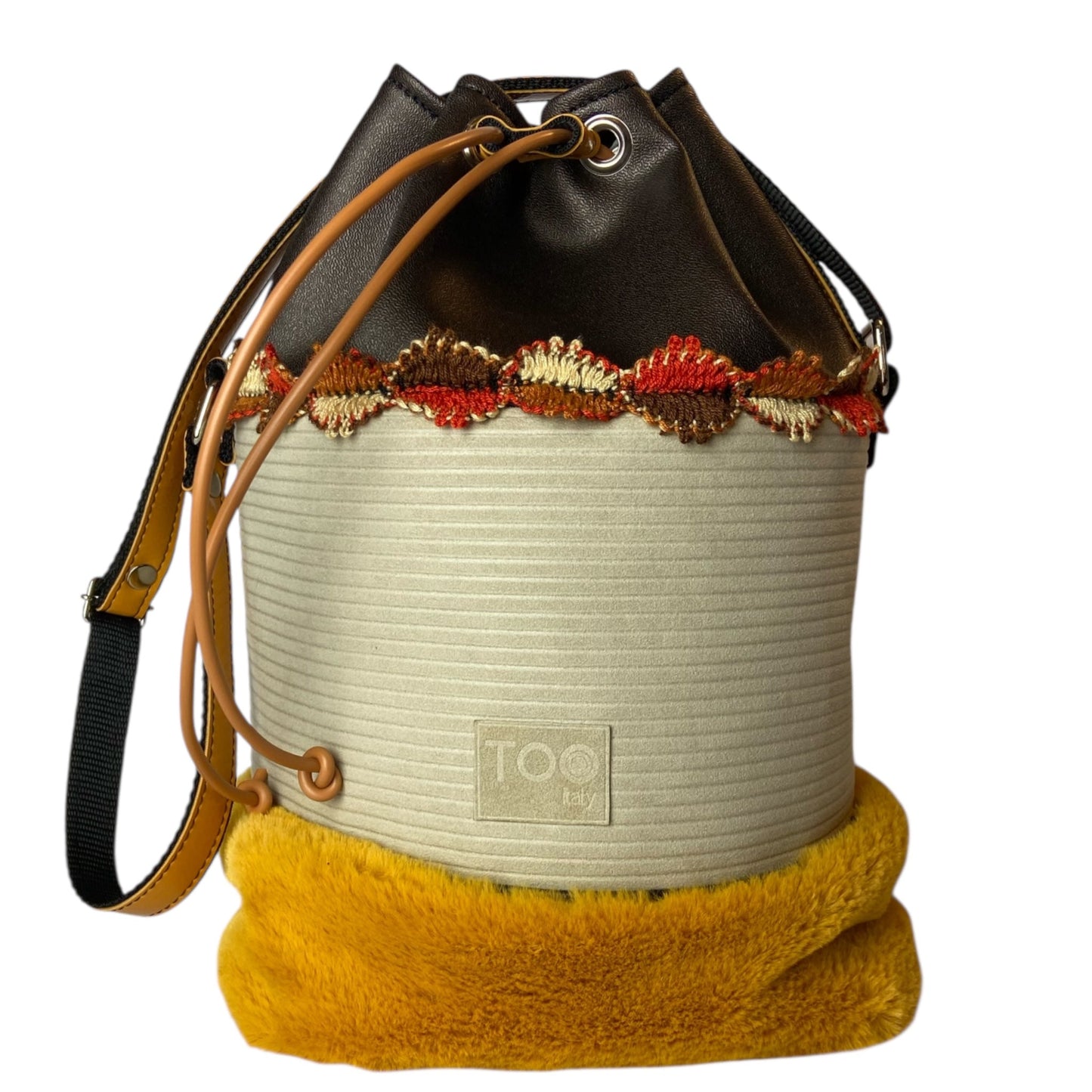 Secchiello Mustard Gold - Borsa donna a tracolla